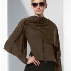 NWOT BCBG Zip UP Asymmetrical Sweater w  Scarf